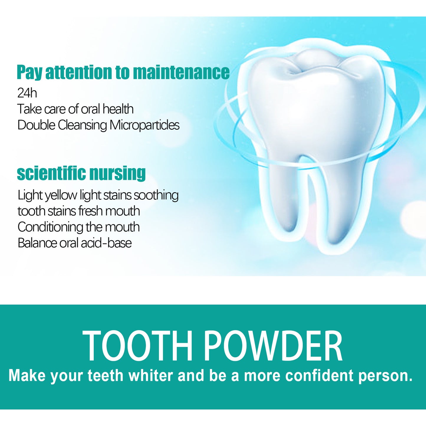 5 Day Whitening Tooth Powder, Clean Teeth Remove Dirt Plaque Fresh Mouth Clean Teeth Powder