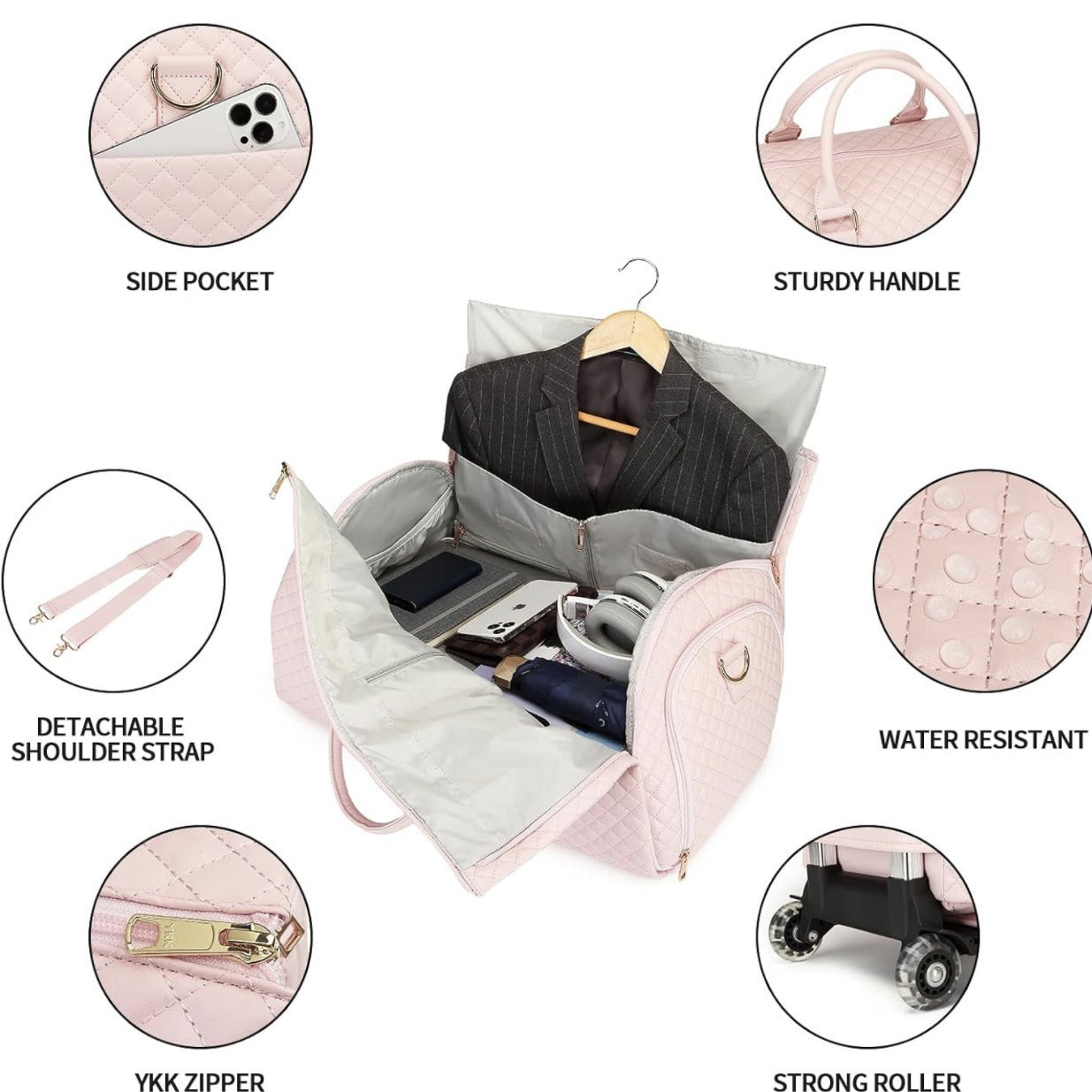 Travel bag with shoe bag coat storage bag luggage bag with carrying lever men's and women's business trip bag