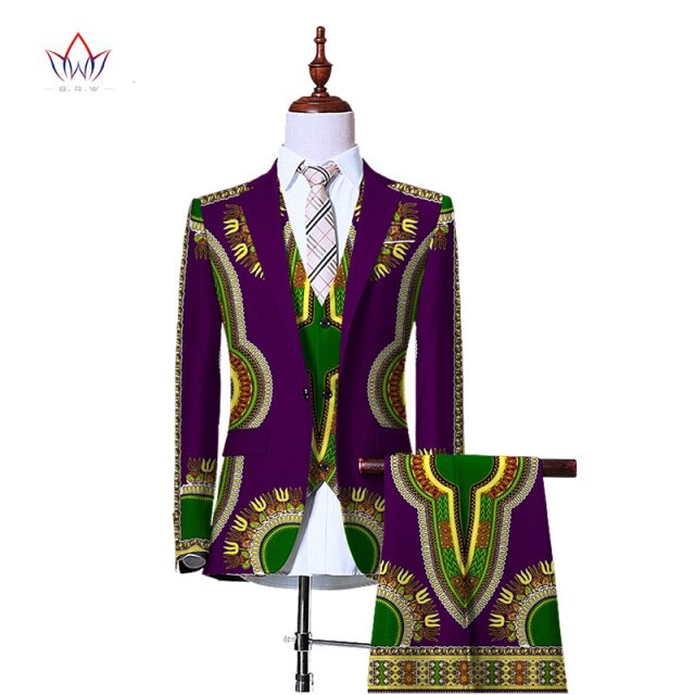 (Jacket+Vest+Pants)Blazers for Men 3 Piece Slim Fit Cowboy Wedding Men Suit Retro Gentleman Mens' African Clothing