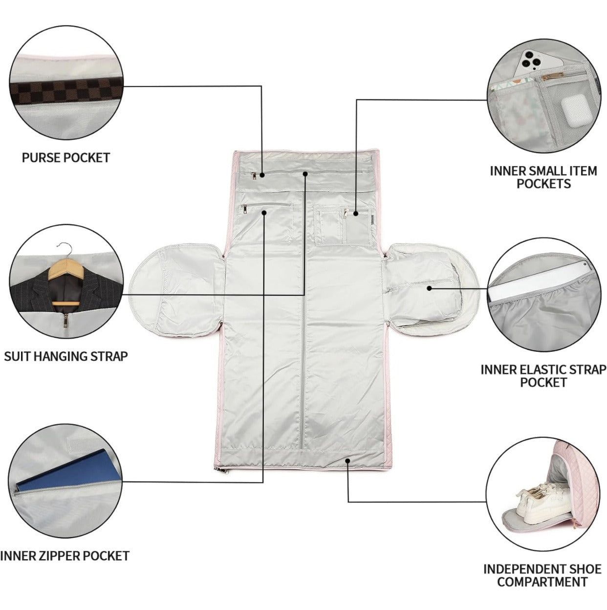 Travel bag with shoe bag coat storage bag luggage bag with carrying lever men's and women's business trip bag