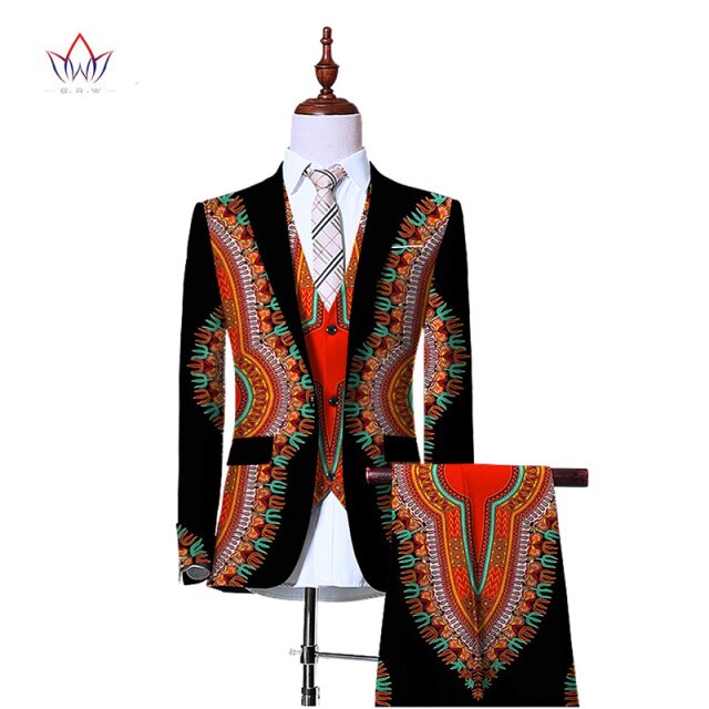 (Jacket+Vest+Pants)Blazers for Men 3 Piece Slim Fit Cowboy Wedding Men Suit Retro Gentleman Mens' African Clothing