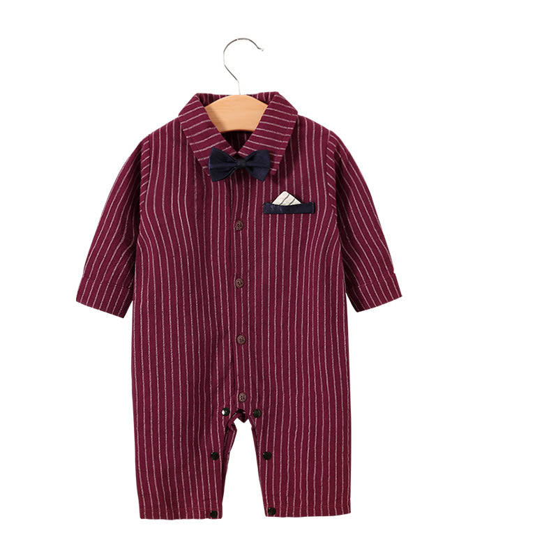 Childrens jumpsuit, babys one year old romper, long sleeved newborn hundred day gentlemanly suit, childrens clothin