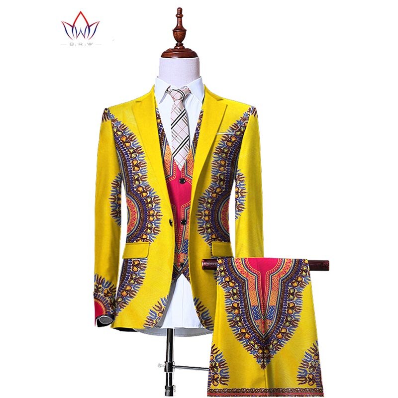 (Jacket+Vest+Pants)Blazers for Men 3 Piece Slim Fit Cowboy Wedding Men Suit Retro Gentleman Mens' African Clothing