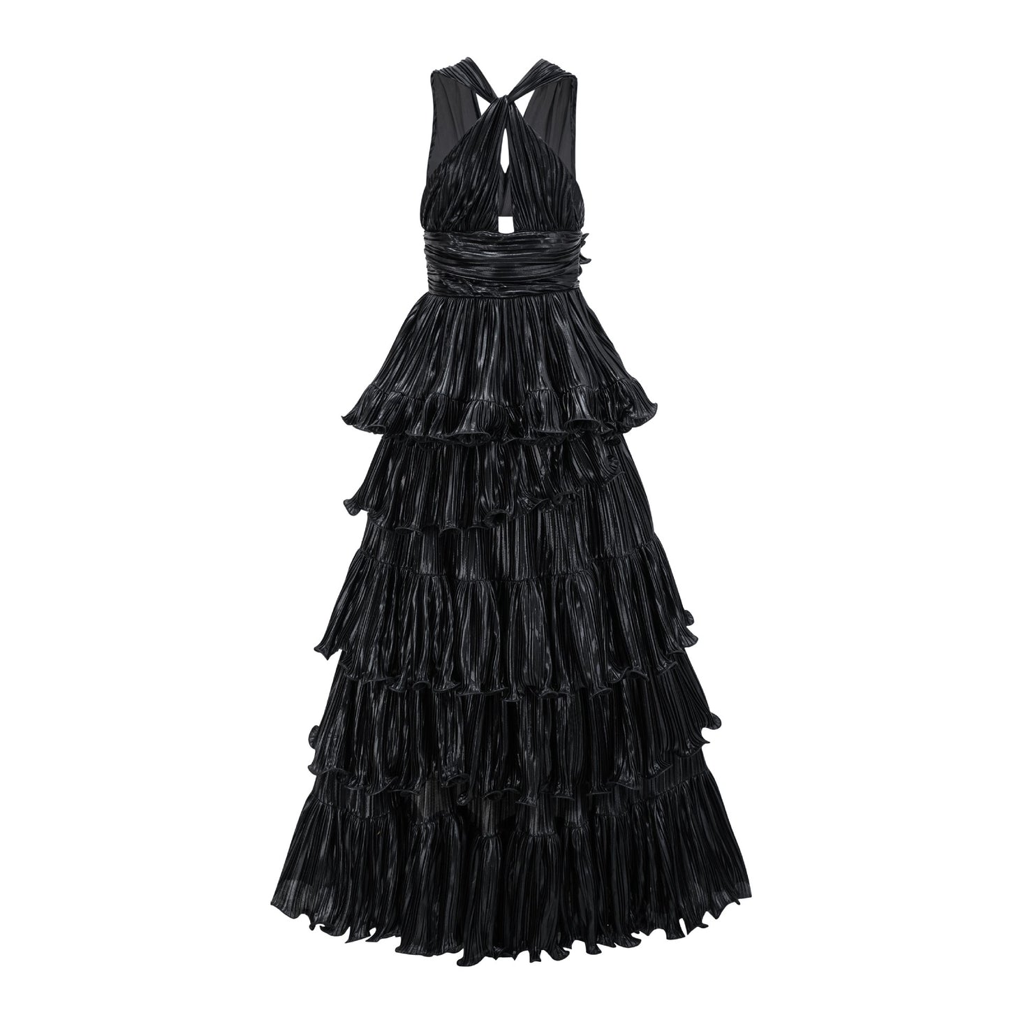 Sexy V-neck Formal Dress Sleeveless High-waist Height-enhancing Long Dress Unique Train Evening Gown