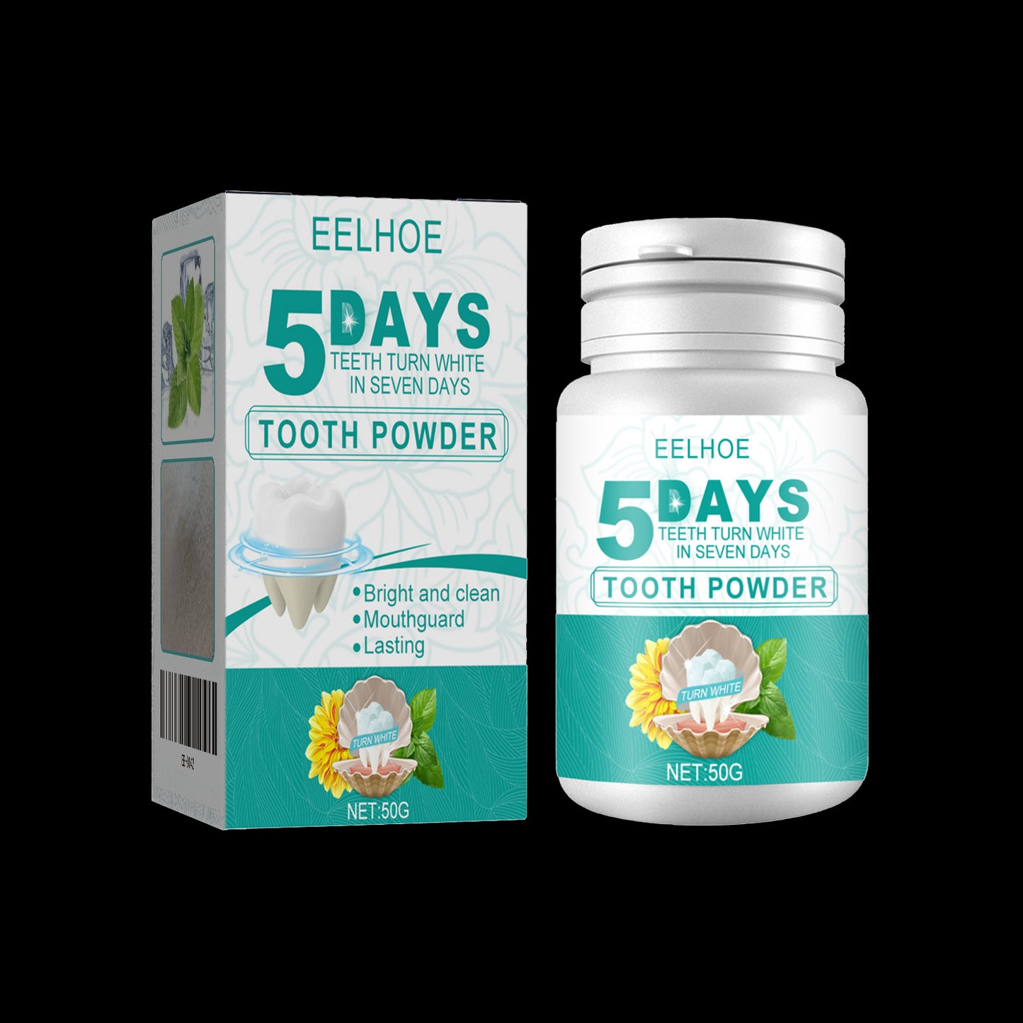 5 Day Whitening Tooth Powder, Clean Teeth Remove Dirt Plaque Fresh Mouth Clean Teeth Powder