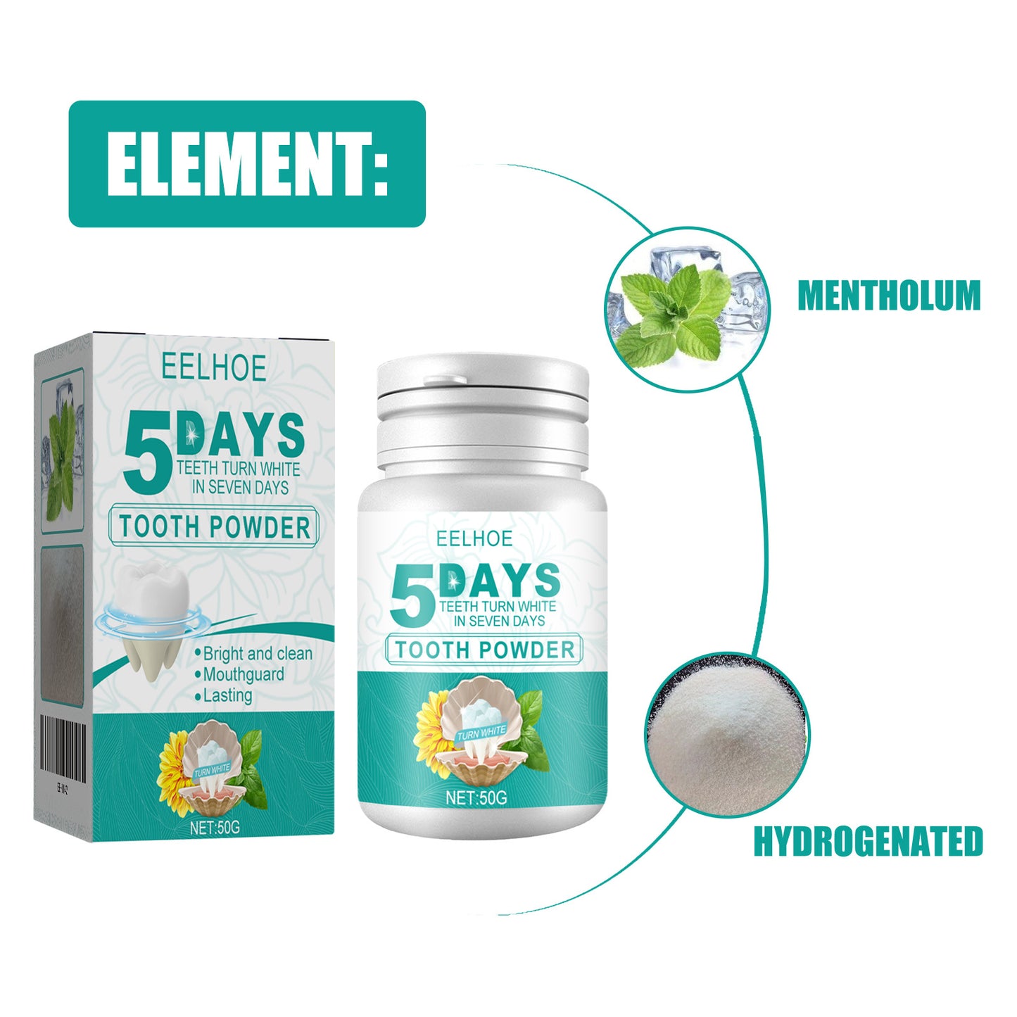 5 Day Whitening Tooth Powder, Clean Teeth Remove Dirt Plaque Fresh Mouth Clean Teeth Powder