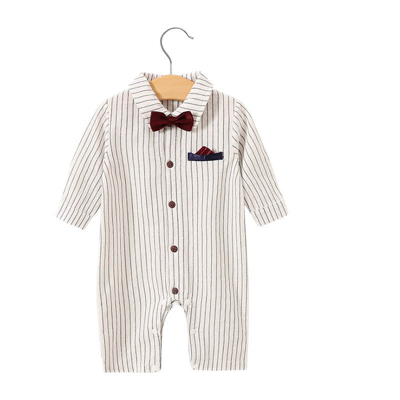 Childrens jumpsuit, babys one year old romper, long sleeved newborn hundred day gentlemanly suit, childrens clothin