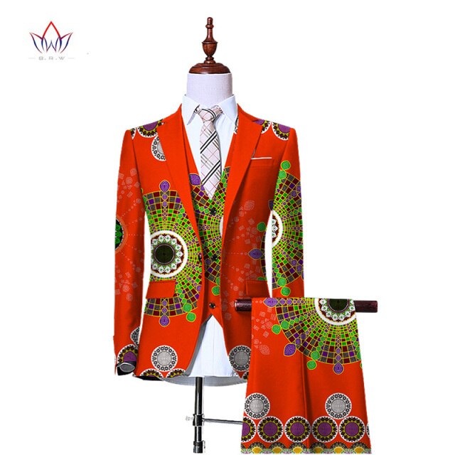 (Jacket+Vest+Pants)Blazers for Men 3 Piece Slim Fit Cowboy Wedding Men Suit Retro Gentleman Mens' African Clothing