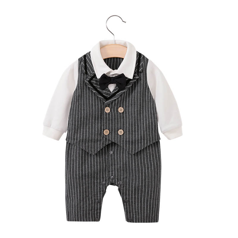 Childrens jumpsuit, babys one year old romper, long sleeved newborn hundred day gentlemanly suit, childrens clothin